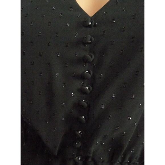 $168 Gal Meets Glam Black Swiss Dot Vneck Elora Fit & Flare Dress 4 NWT - Picture 8 of 9